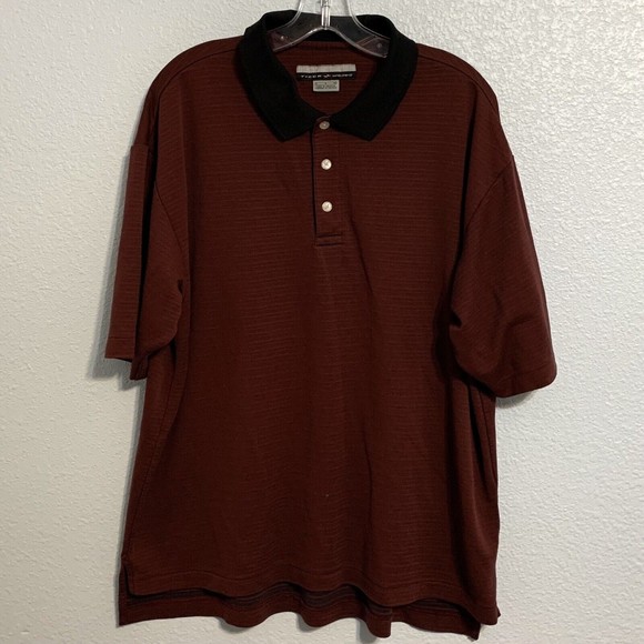 tiger woods Other - TIGER WOODS NIKE GOLF MENS LARGE SHIRT 61 RAYON 39 POLYESTER  BURGUNDY MAROON